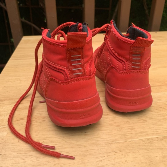 Zara small boy red shoes hi top size 30 - Picture 7 of 13